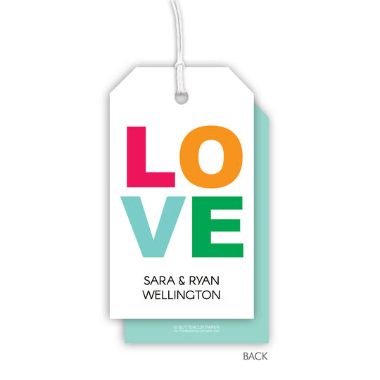 Colorful Love Hanging Gift Tags